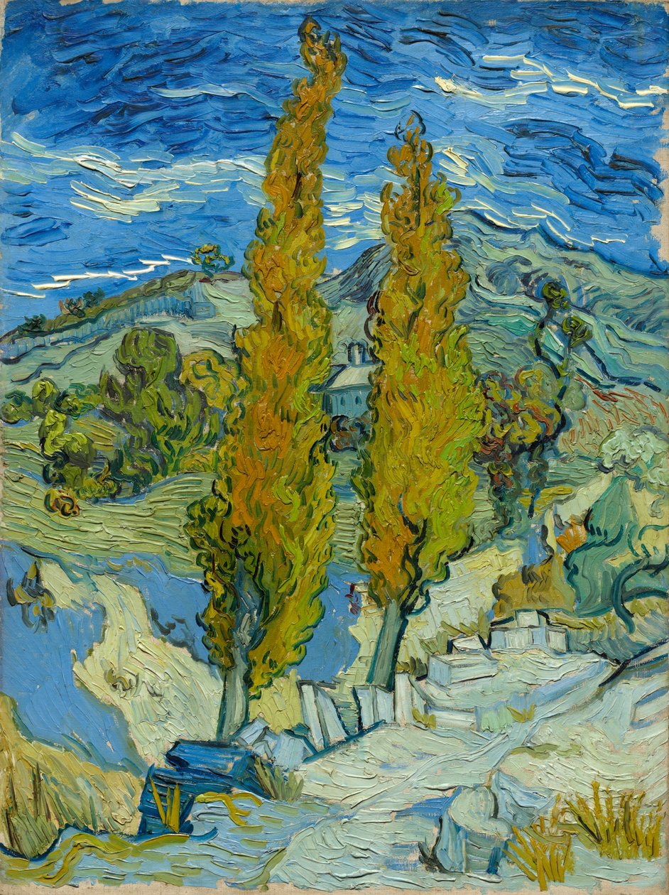 To popler i Alpilles nær Saint-Rémy av Vincent van Gogh