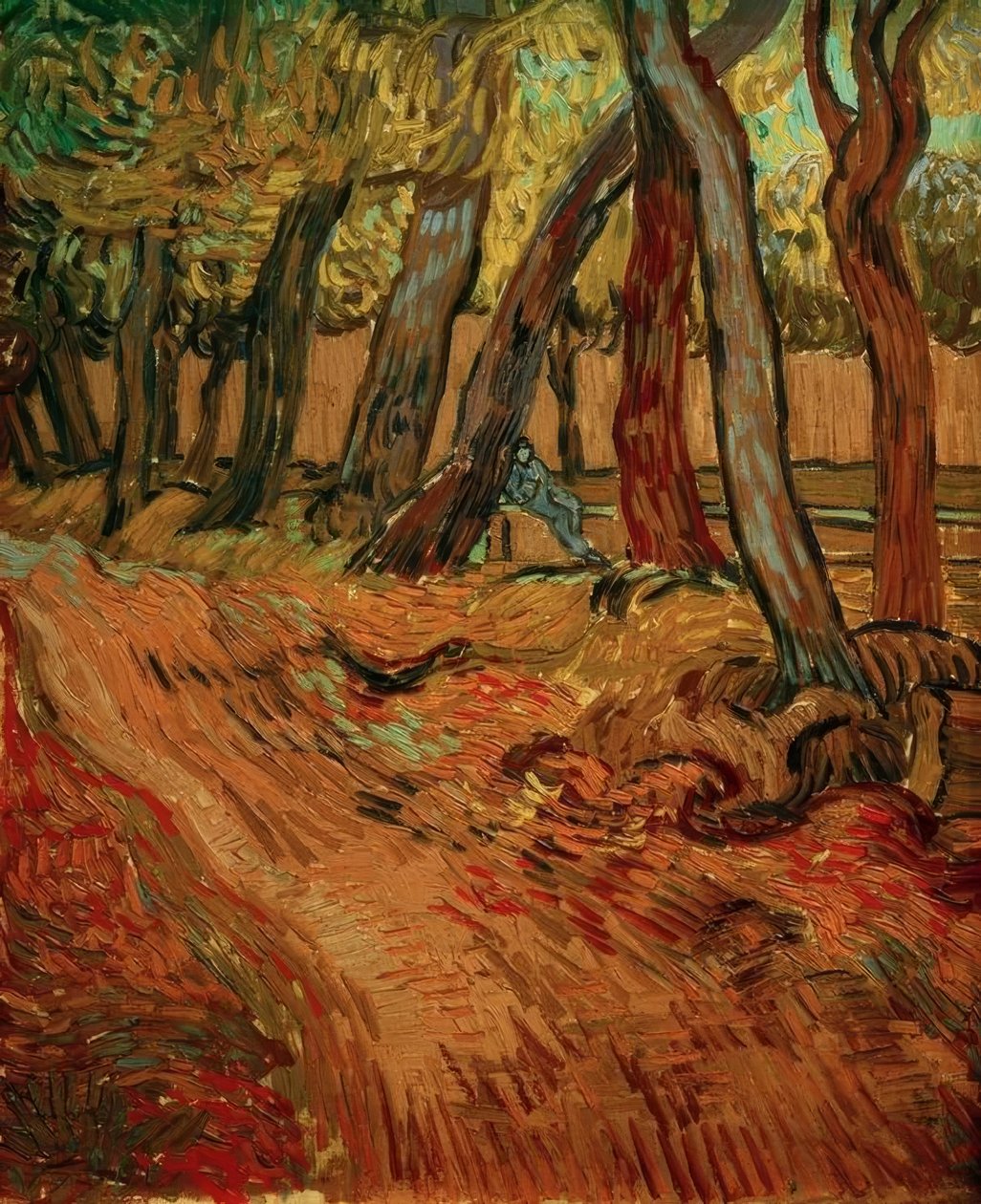 Sti i hagen til sanatoriet av Vincent van Gogh