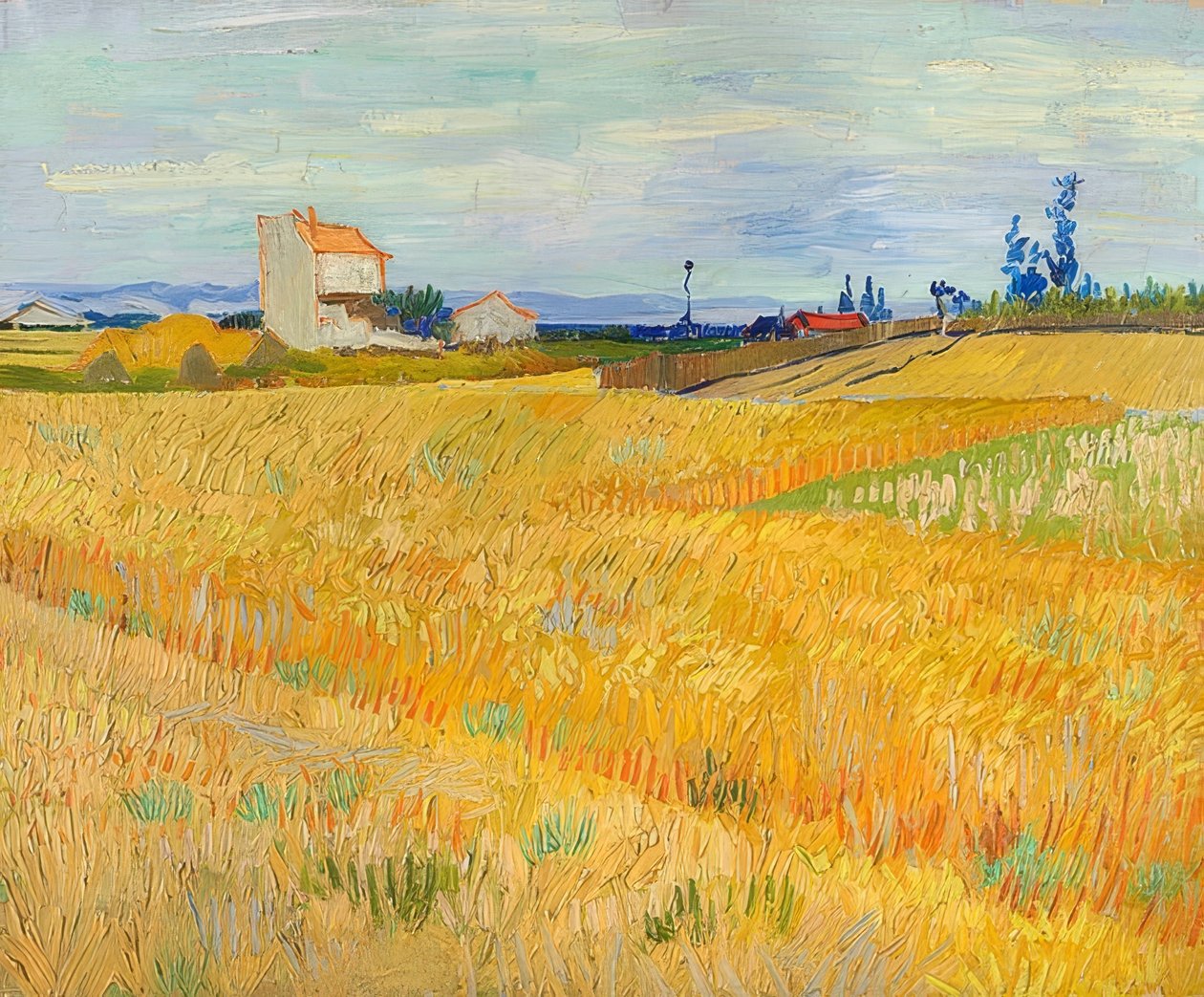Weizenfeld (Champ de ble). 1888 av Vincent van Gogh
