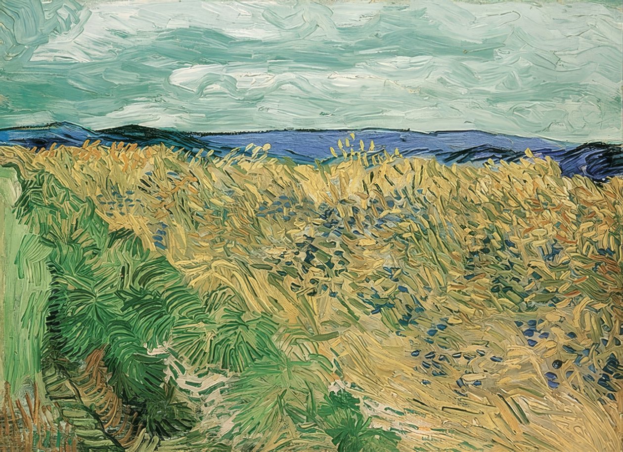 Hveteåker med kornblomster, Auvers-sur-Oise. 1890 av Vincent van Gogh