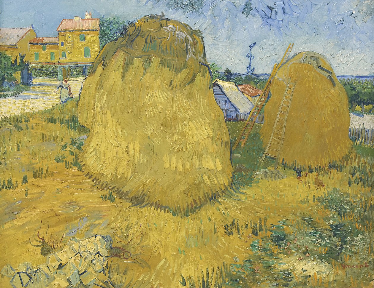 Hvetestabler i Provence, ca. 1888 (olje på lerret) av Vincent van Gogh