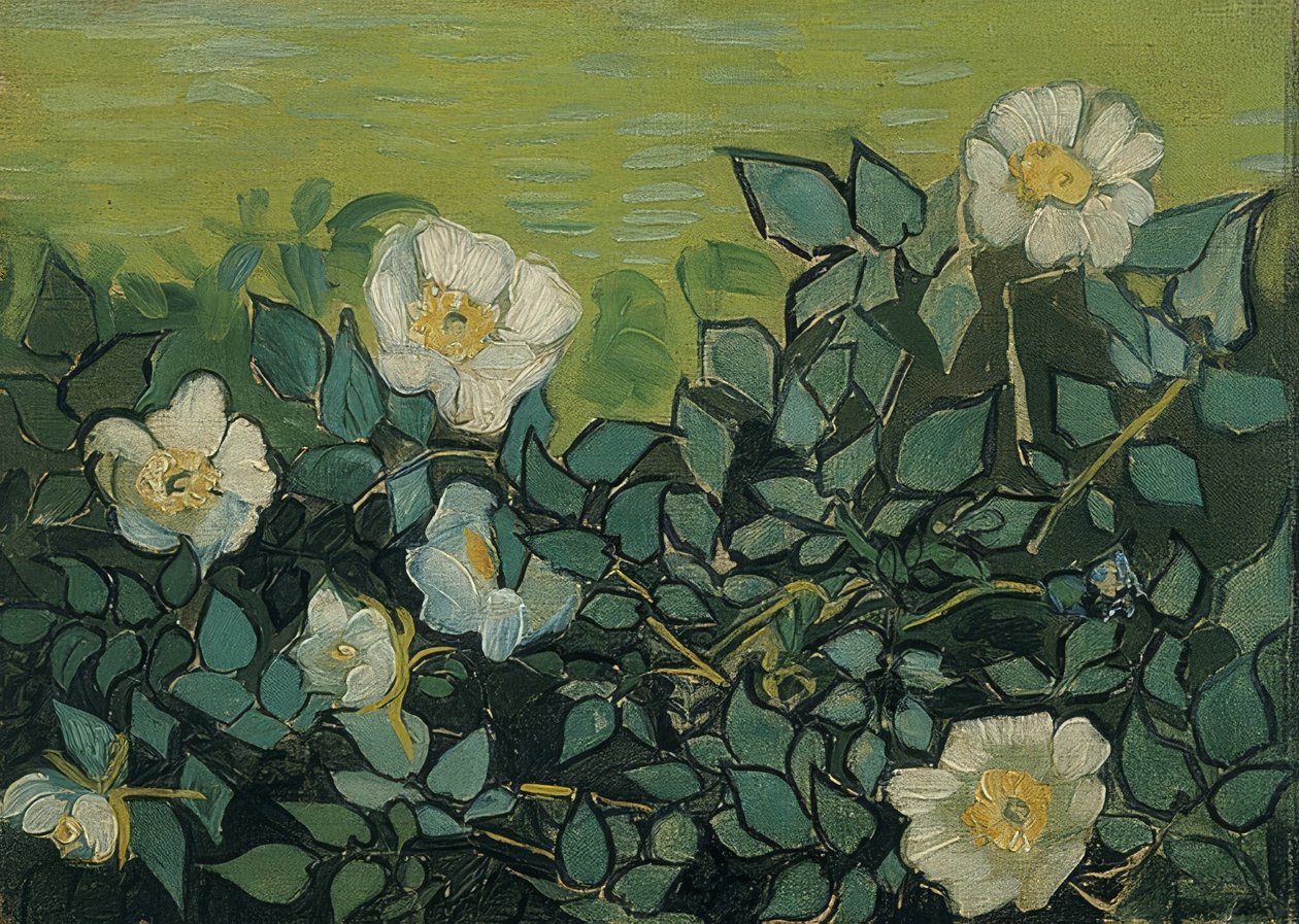Wildrosen. 1889 av Vincent van Gogh
