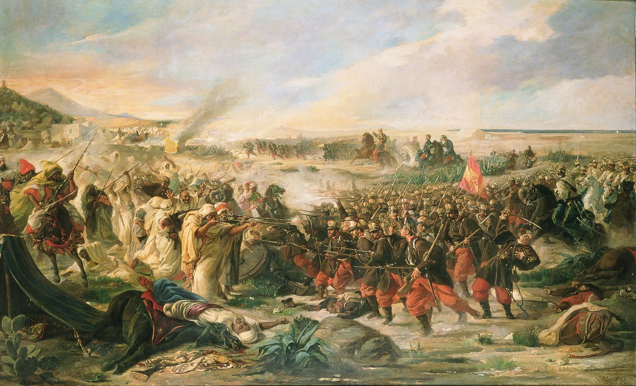 Slaget ved Tetouan i 1860, 1870 av Vincente Gonzalez Palmaroli