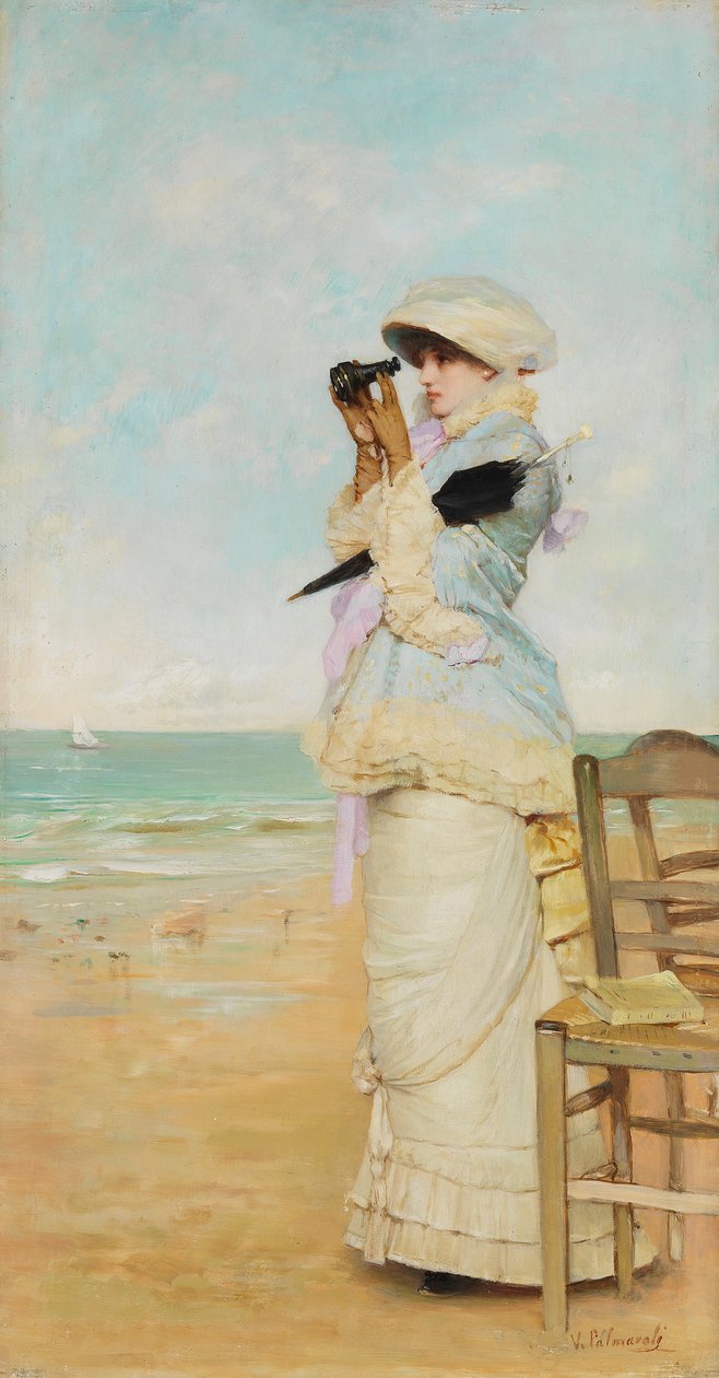 En vue - Maleri av Vicente Palmaroli y Gonzalez (1834-1896) - Olje på tre - 43x22 - Museo del Prado, Madrid av Vincente Gonzalez Palmaroli