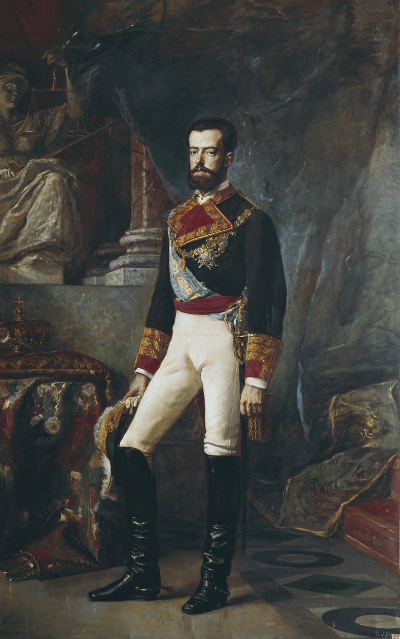 Portrett av Amedeo I, konge av Spania av Vincente Gonzalez Palmaroli