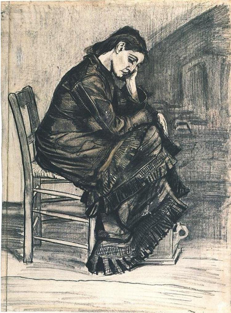 Kvinne sorg F935 Vincent van Gogh av Vincent van Gogh