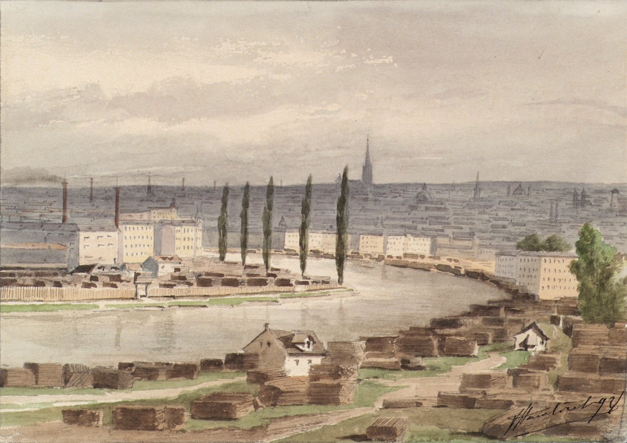 Donaukanalen i Wien av Vincenz Havlicek