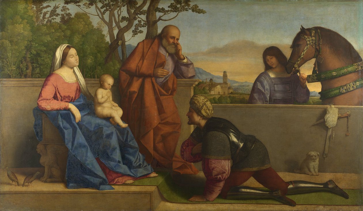 En kriger som elsker den spedbarns Kristus og jomfruen av Vincenzo di Biagio Catena