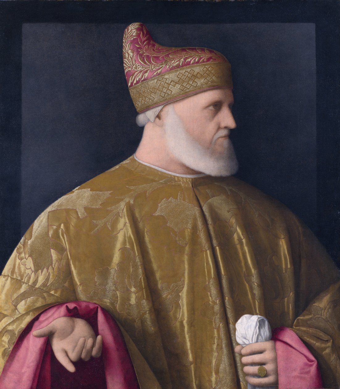 Portrett av hunden, Andrea Gritti av Vincenzo Catena