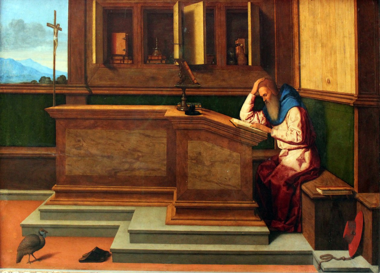 Den hellige Jerome i hans studie av Vincenzo di Biagio Catena