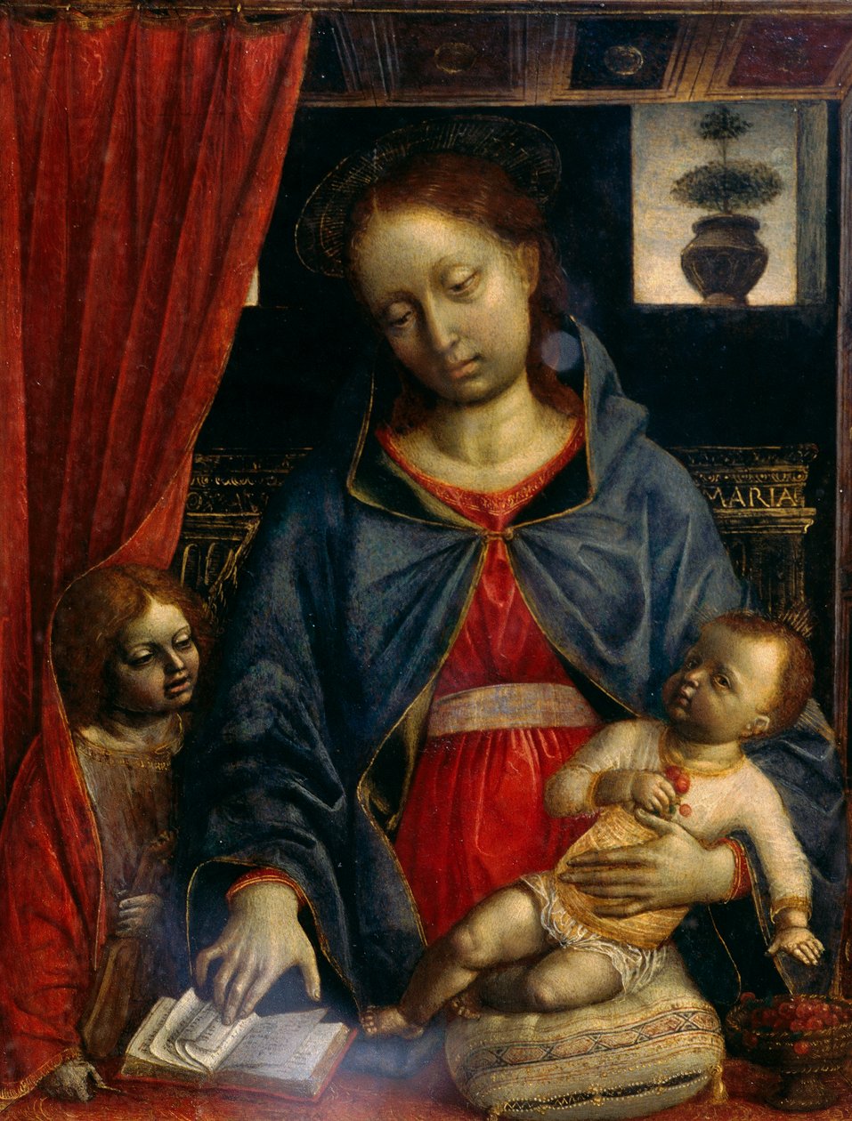 Madonna og barn med en engel av Vincenzo Foppa
