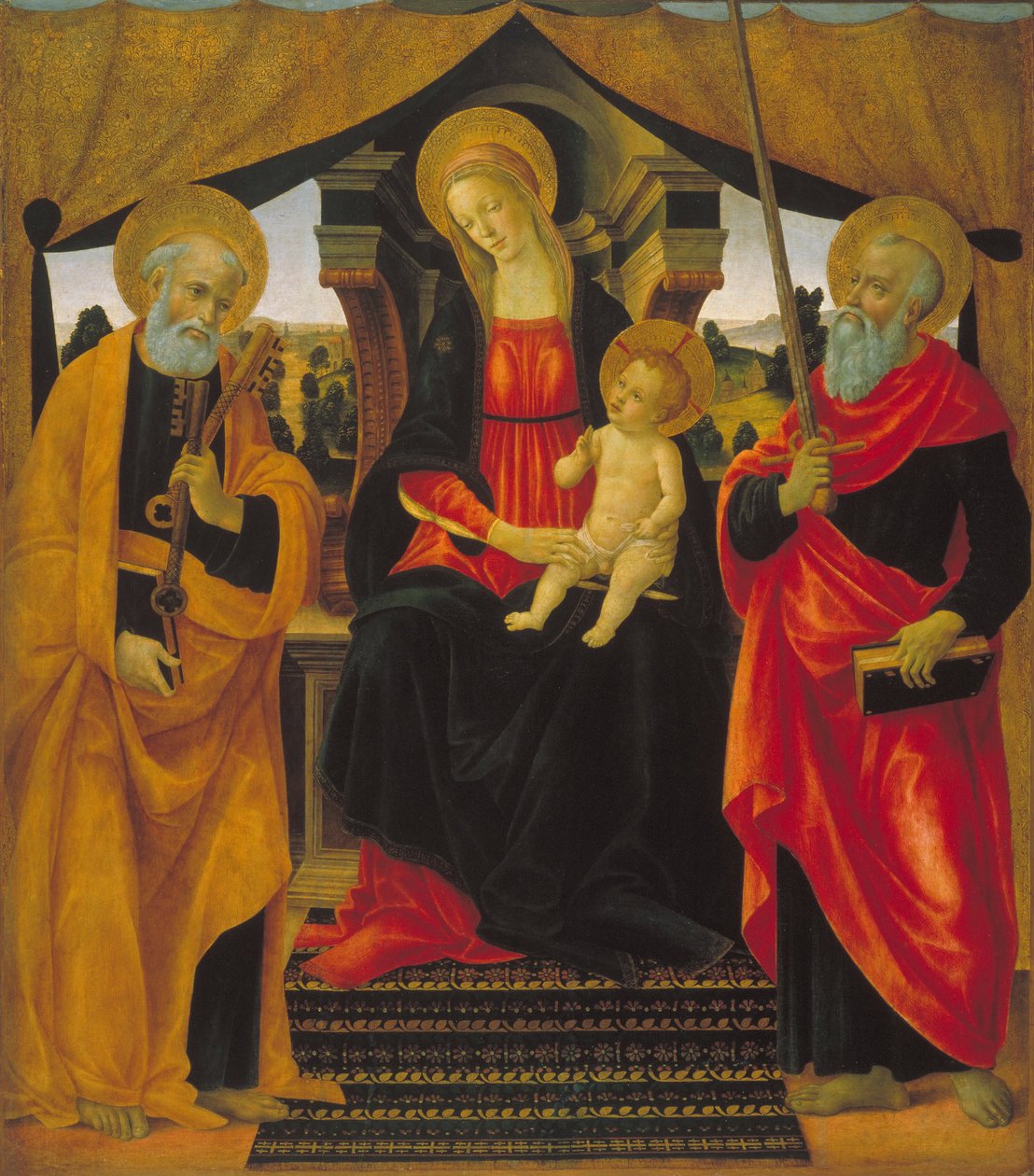 Jomfru og barn mellom Saint Peter og Saint Paul av Vincenzo Frediani