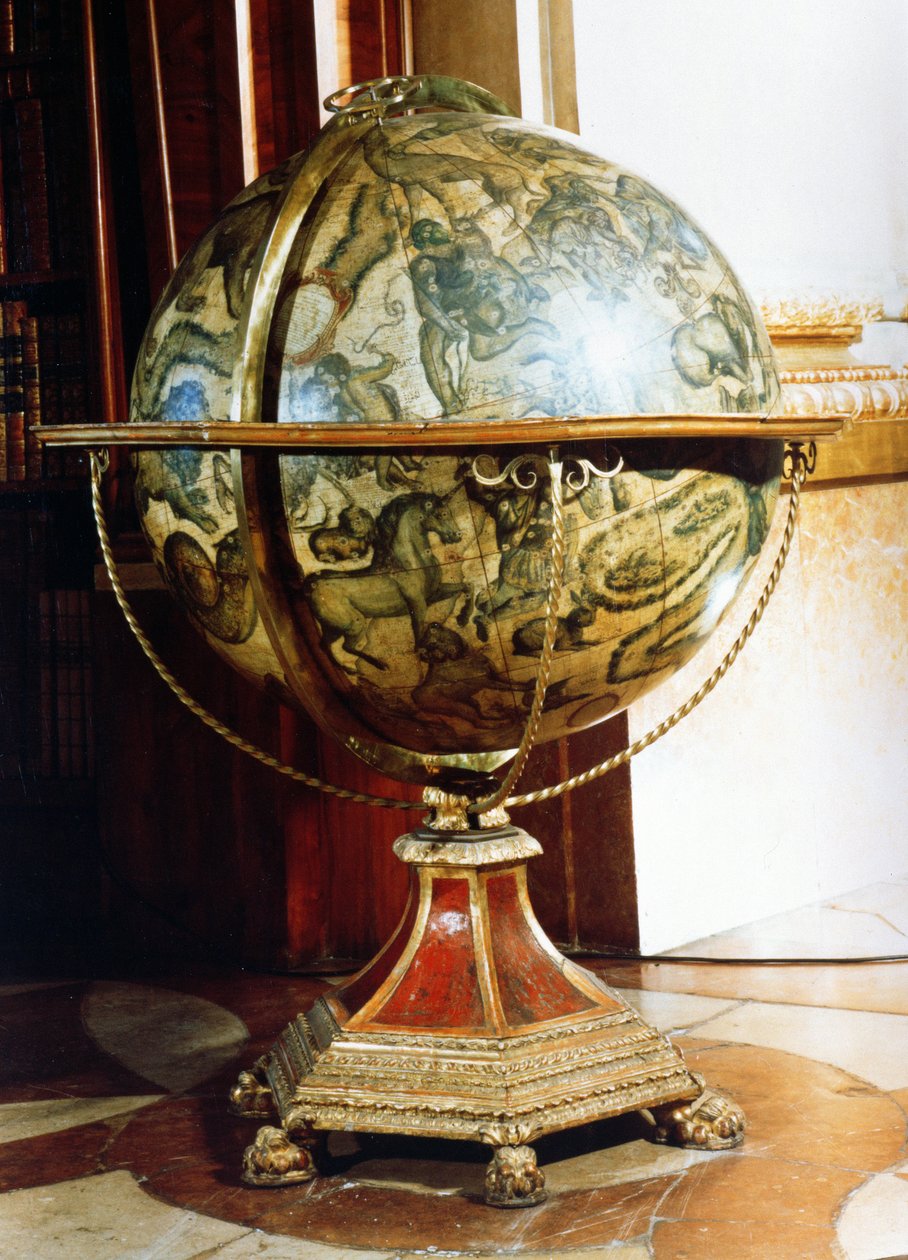Himmelsk klode, 1688 (papirmache med trestativ) (par til 90828) av Vincenzo Maria Coronelli