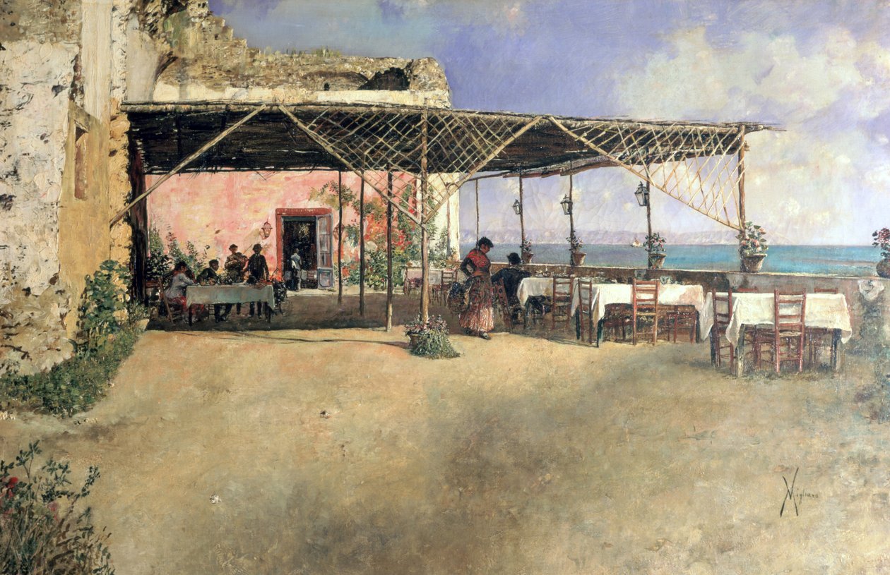 En taverna ved Posillipo, ca. 1886 av Vincenzo Migliaro