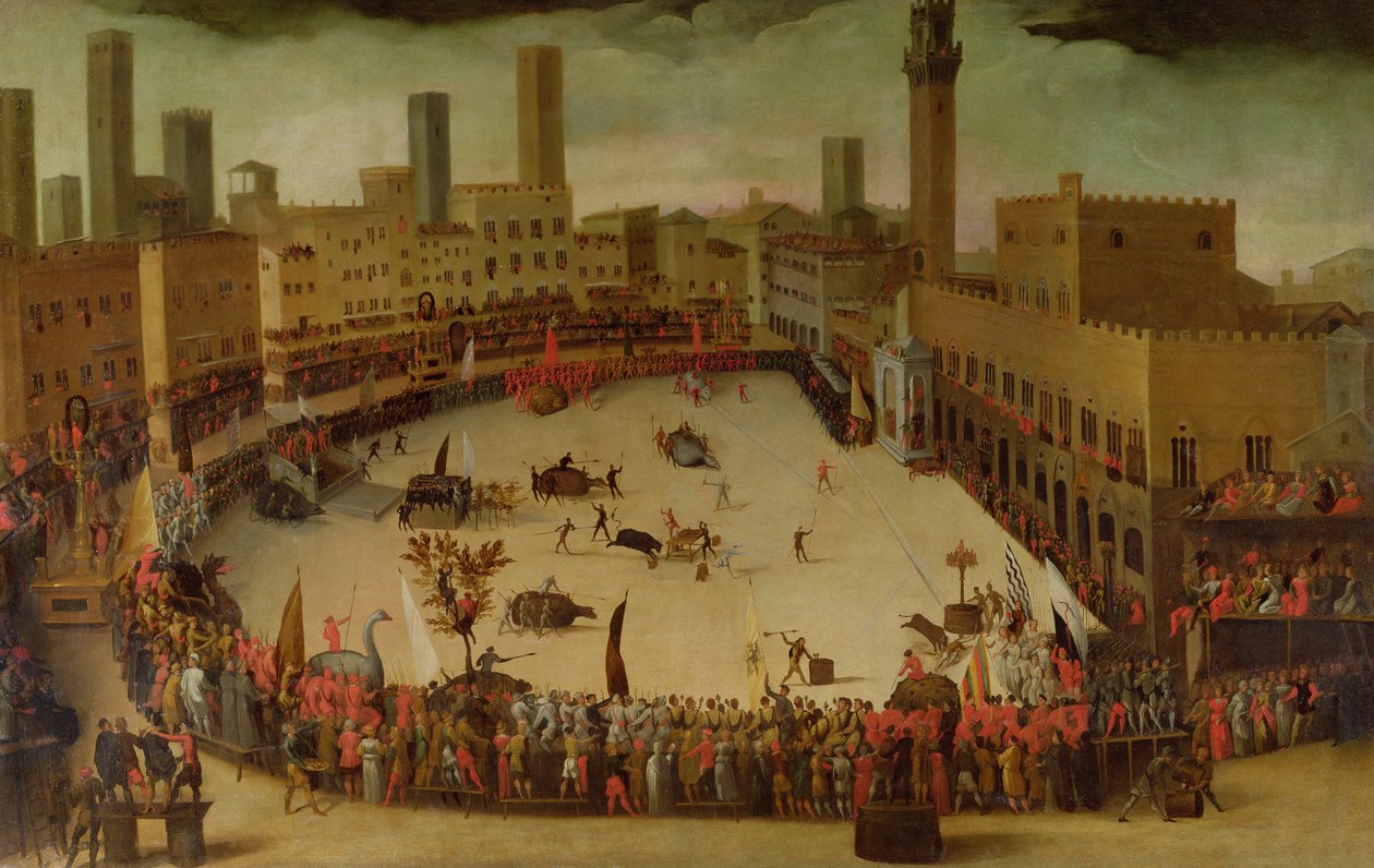En festa i Campo del Campo, Siena, 1597 av Vincenzo Rustici