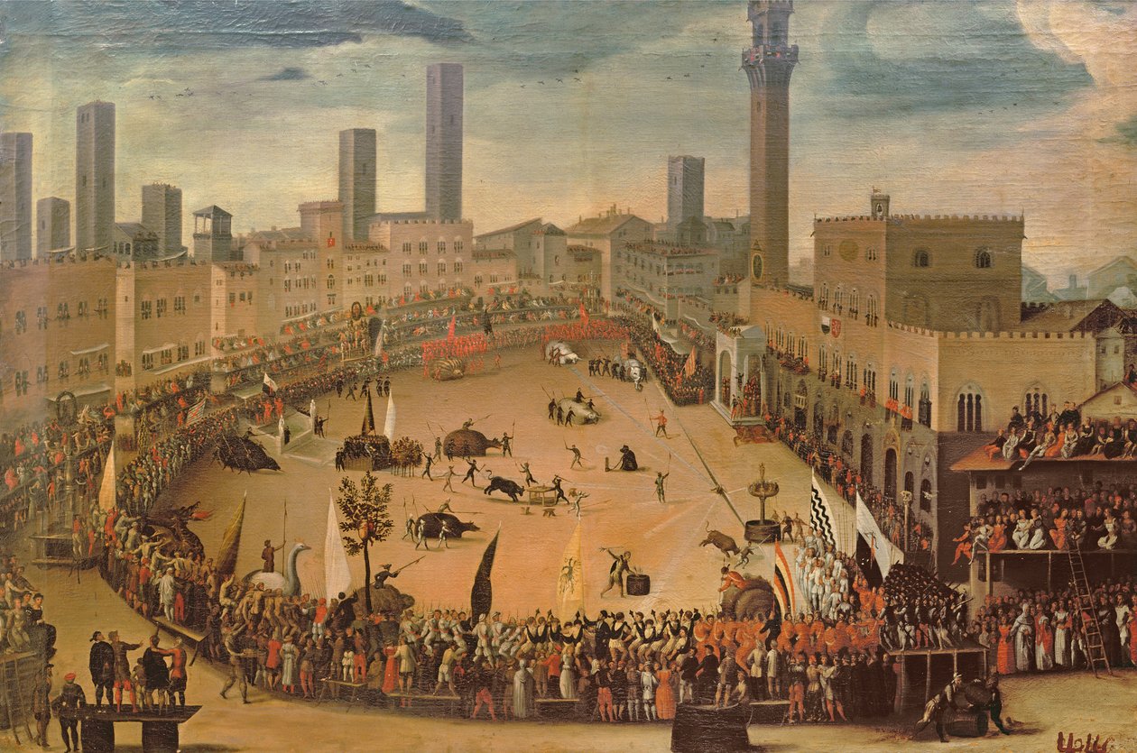 Festival på Piazza del Campo, Siena av Vincenzo Rustici