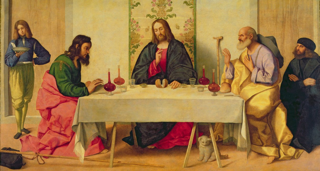 Nattverden i Emmaus, 1520 av Vincenzo di Biagio Catena