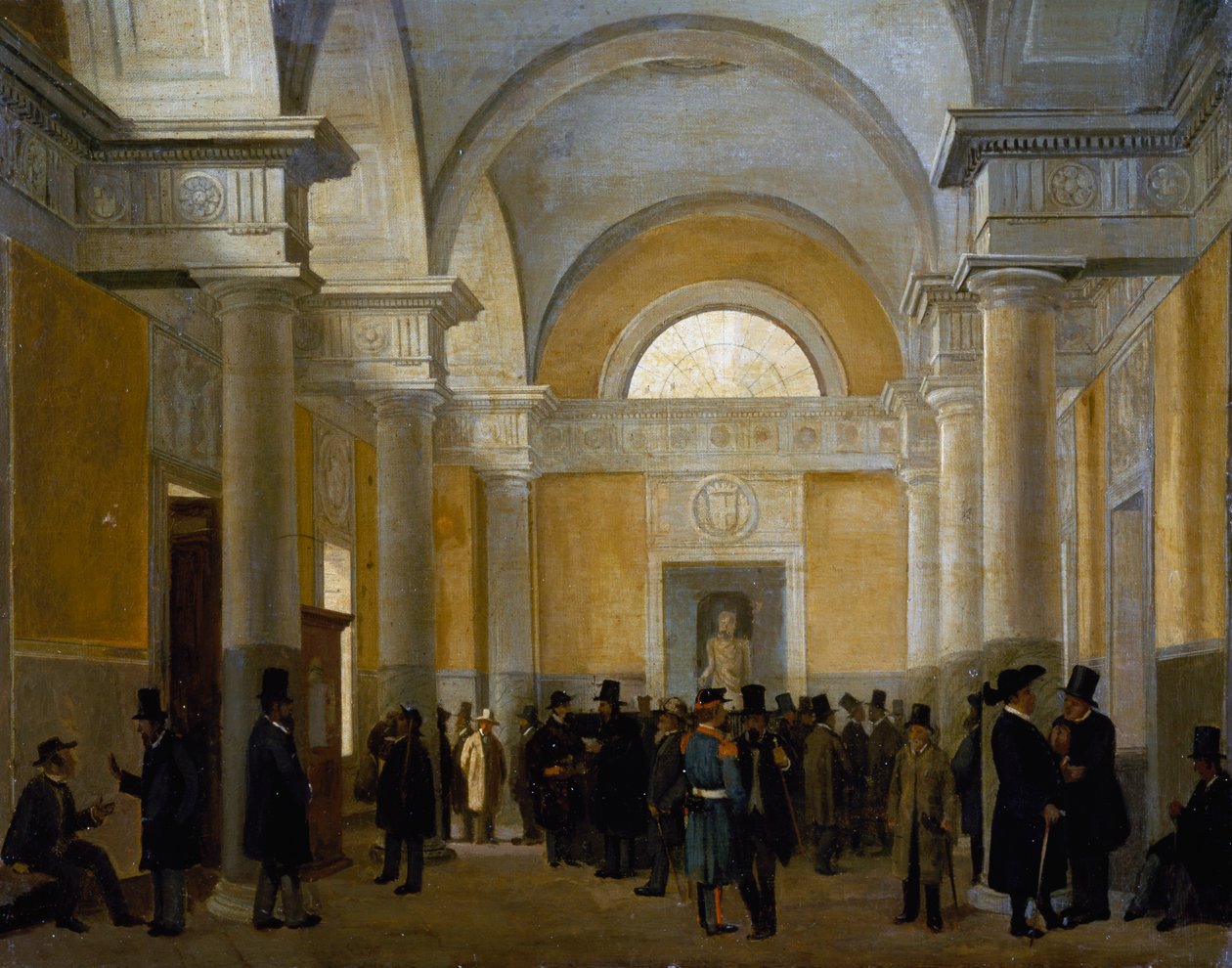 Interiør av Palazzo San Giacomo i Napoli av Vincenzo Abbati