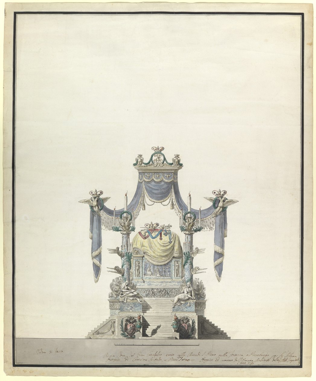 Katafal for keiserinne Katarina den store 1729-1796, 1796 av Vincenzo Brenna