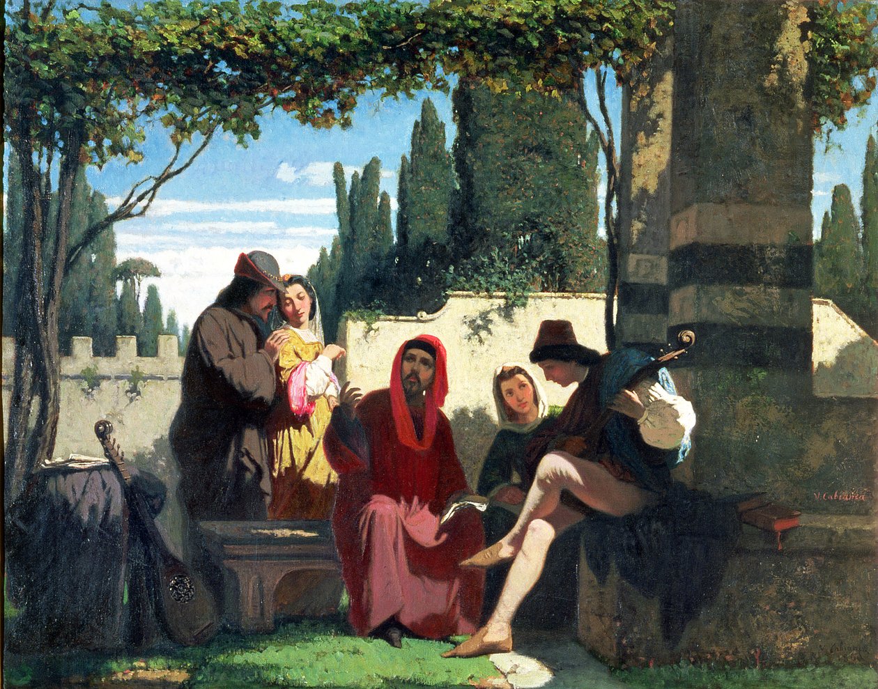 Florentinske trubadurer på 1300-tallet, 1860 av Vincenzo Cabianca