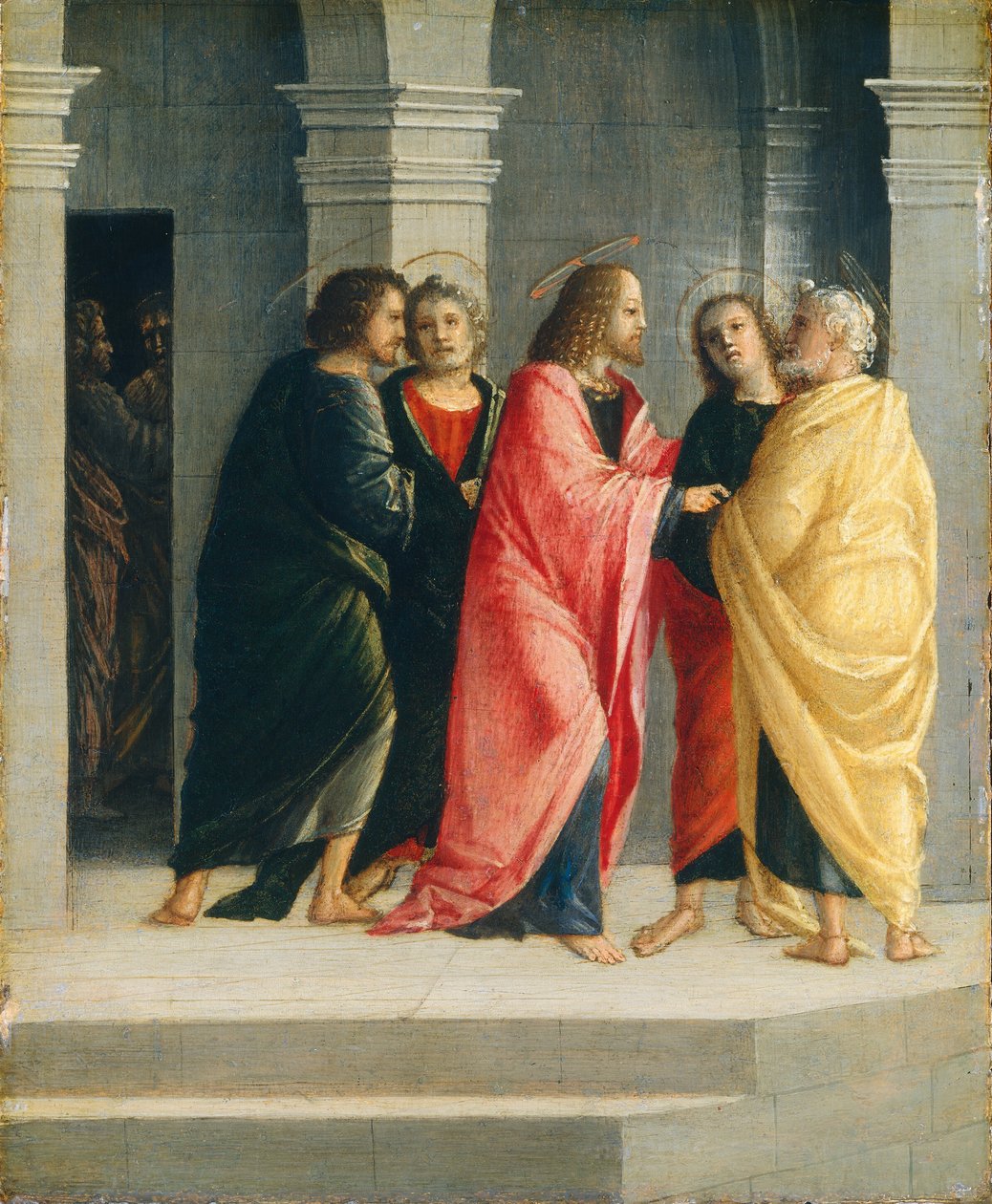 Kristus instruerte Peter og Johannes om å forberede seg til påsken, 1504. av Vincenzo Civerchio
