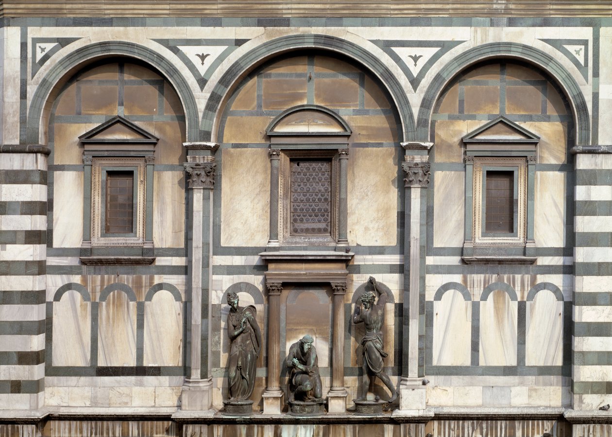 Døperen Johannes, hans bøddel og Salome (detalj av dåpen i Firenze) - skulptur 1571 av Vincenzo Danti