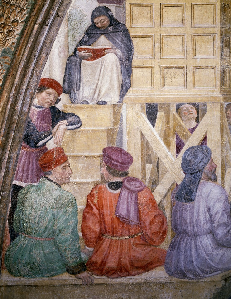 Mirakel av sky, detalj fra Stories of Saint Peter Martyr av Vincenzo Foppa