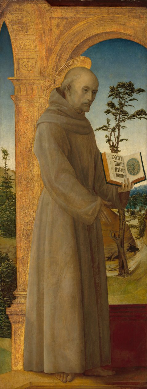 Saint Bernardino av Siena, ca. 14951500. av Vincenzo Foppa