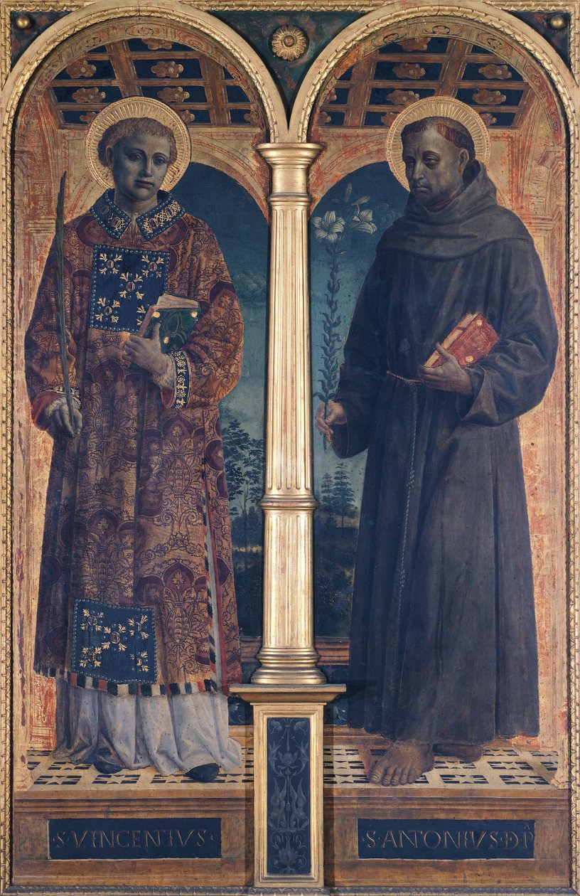 De hellige Vincent og Anthony, siderommet til altertavlen til Santa Maria delle Grazie, Vincenzo Foppa (cirka 1427-cirka 1515) av Vincenzo Foppa