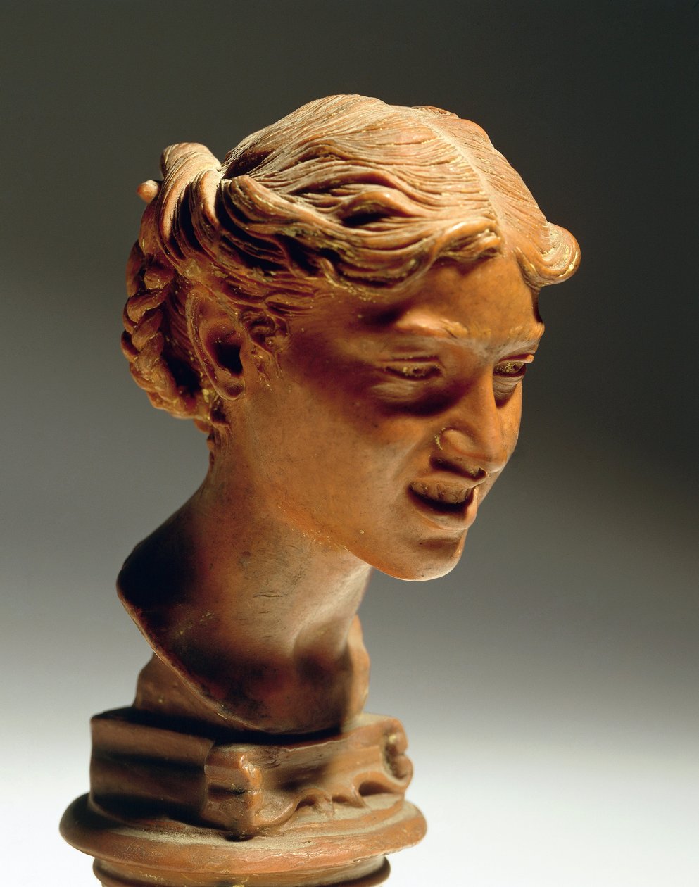 Head of Woman fra Capri, av Vincenzo Gemito (1852-1929), rød voks av Vincenzo Gemito