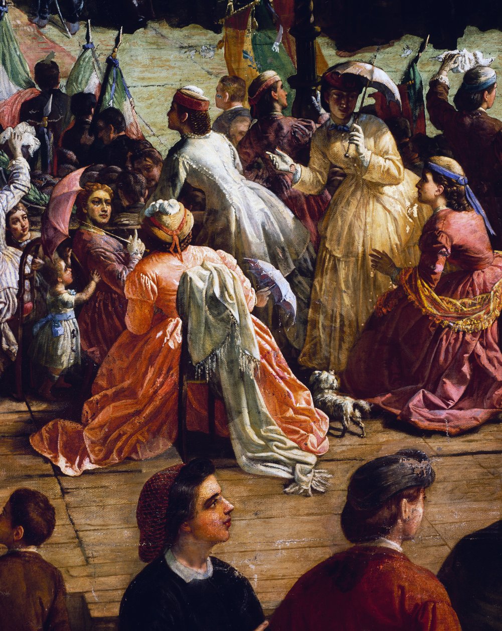 Vittorio Emanuele II ved innvielsen av monumentet til Dante på Piazza della Signoria i Firenze i 1865, detalj av Vincenzo Giacomelli