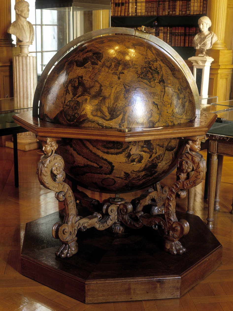Den himmelske jordkloden til Coronelli til meridianen til Gatellier. Denne kloden ble laget av fransiskanermunken Vincenzo Coronelli (1650-1718). Institut de France Paris. av Vincenzo Maria Coronelli