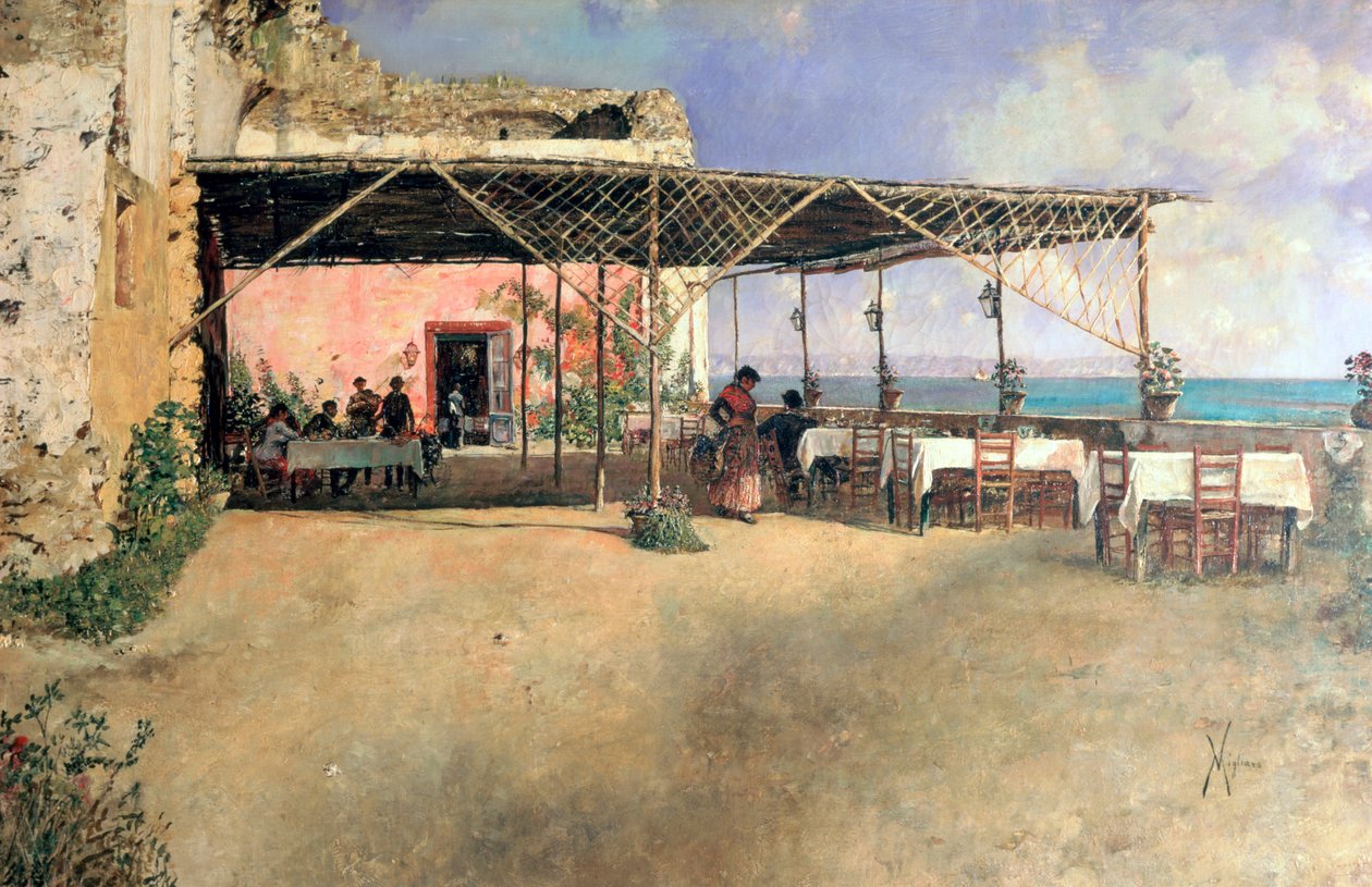 Taverna i Posillipo, 1886 av Vincenzo Migliaro