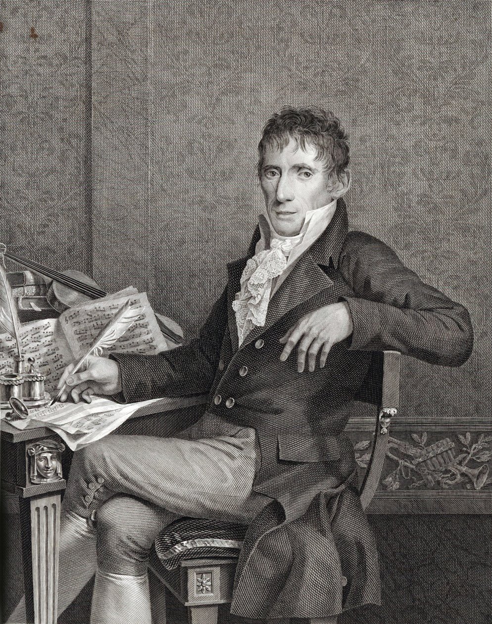 Portrett av fiolinisten og komponisten Alessandro Rolla 1757-1841, ca. 1810. av Vincenzo Raggio