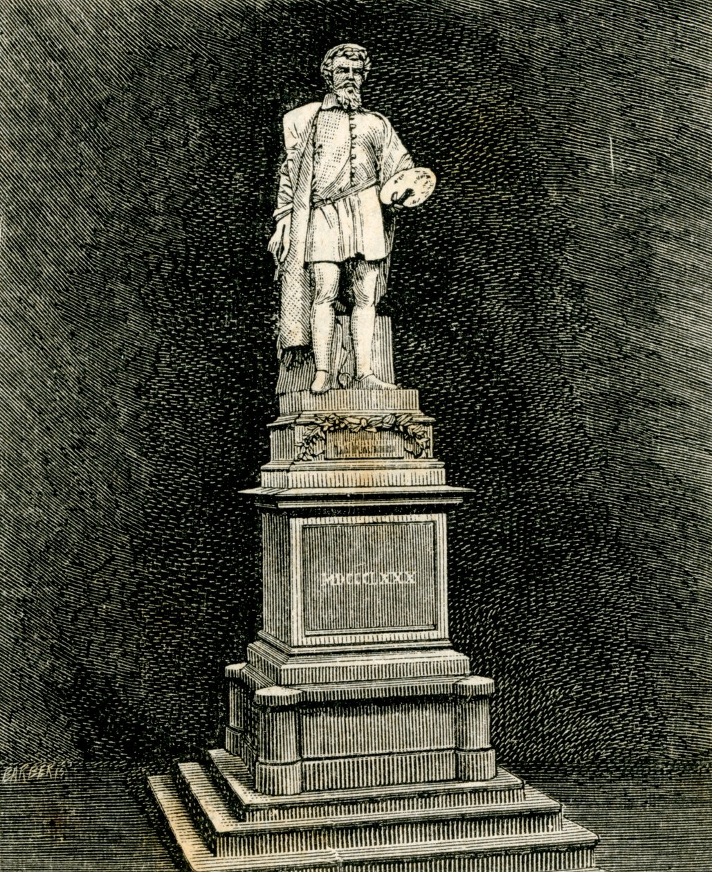 Monumentet til Antonio Allegri da Correggio, av Vincenzo Vela (1820-1891), Correggio, Emilia-Romagna, Italia av Vincenzo Vela