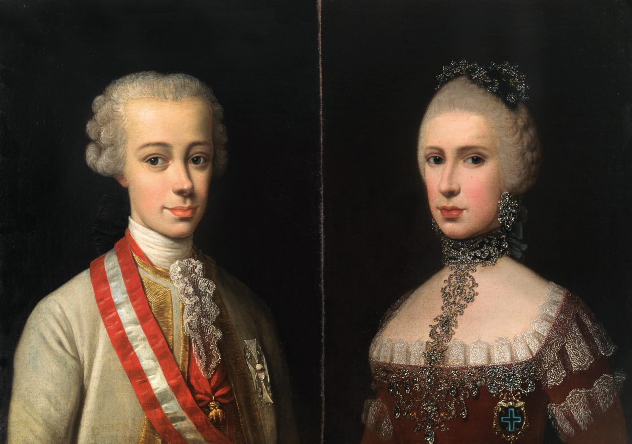 Portretter av Leopold, storhertug av Toscana 1747-1792 og Maria Luisa av Spania 1745-1792, ca 176 av Violante Beatrice Siries