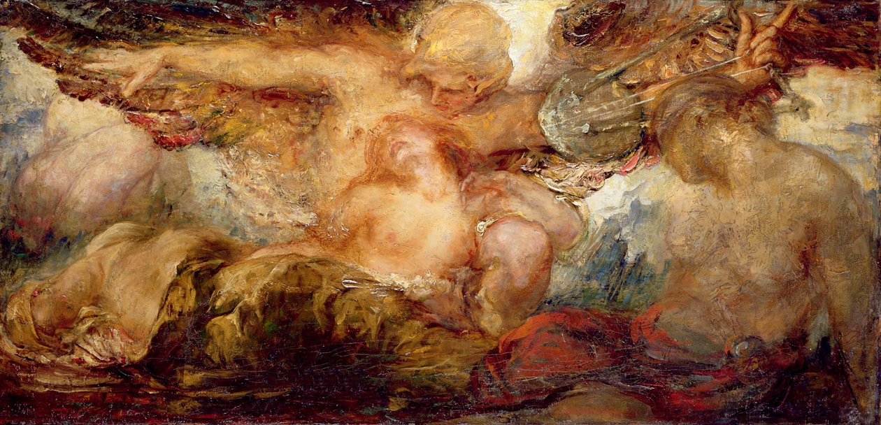 Orfeus og Eurydike (olje på lerret) av Violet Brunton