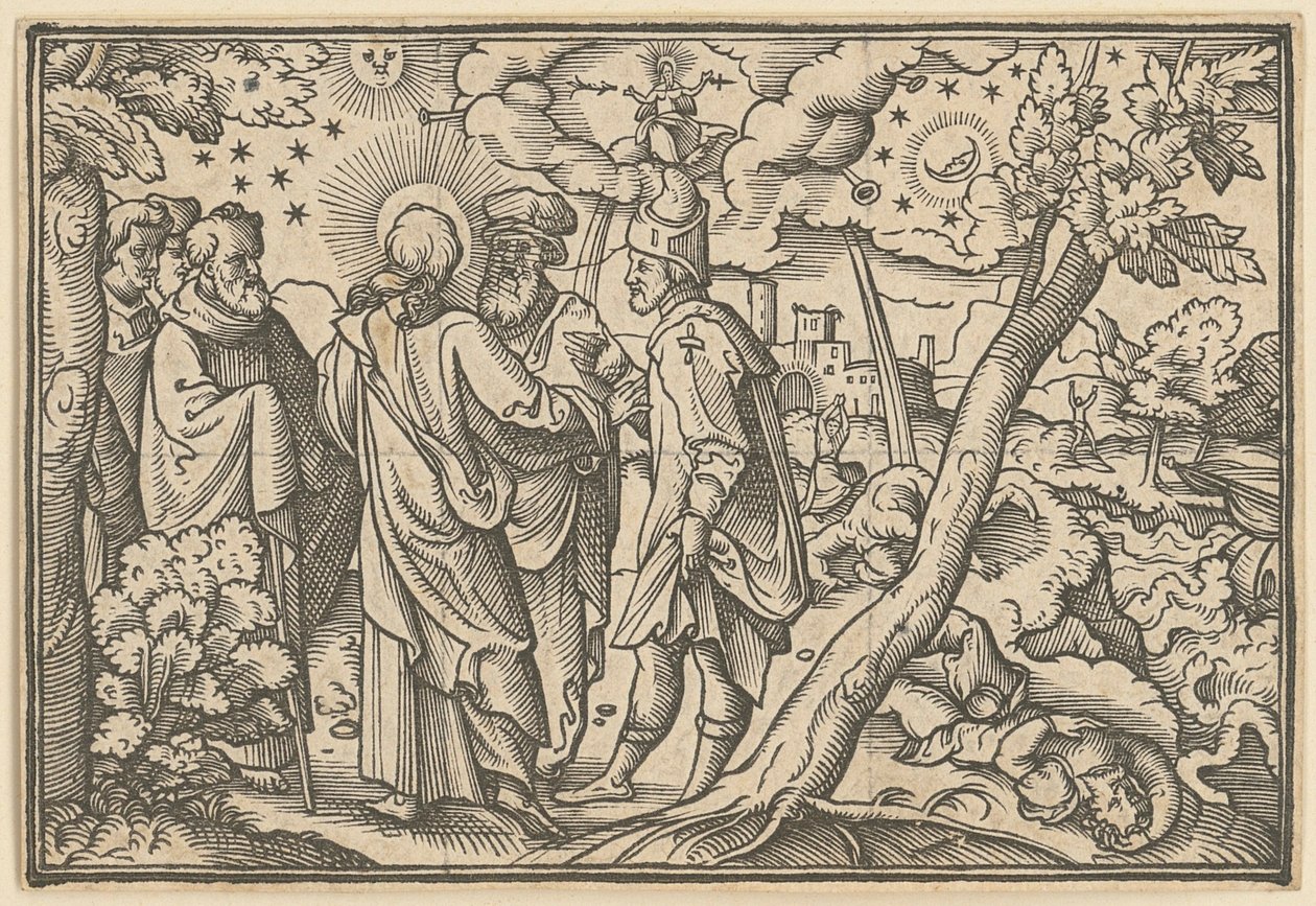 Kristus forutsier Jerusalems ødeleggelse av Virgil Solis