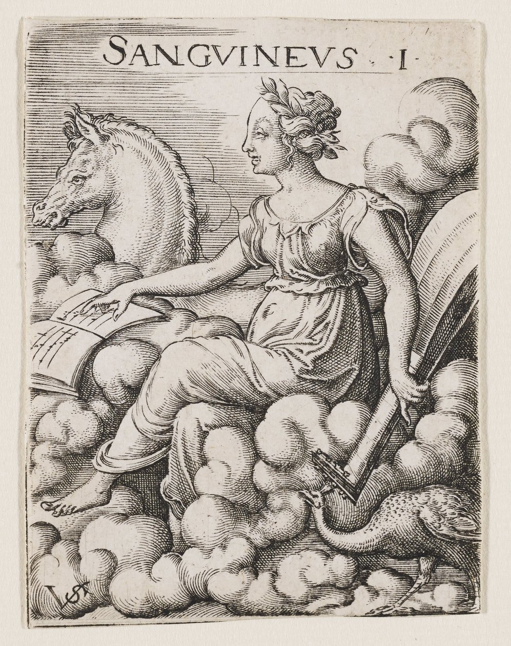 Sanguine Temperament, ca. 1530-62 (gravering) av Virgilius the elder Solis
