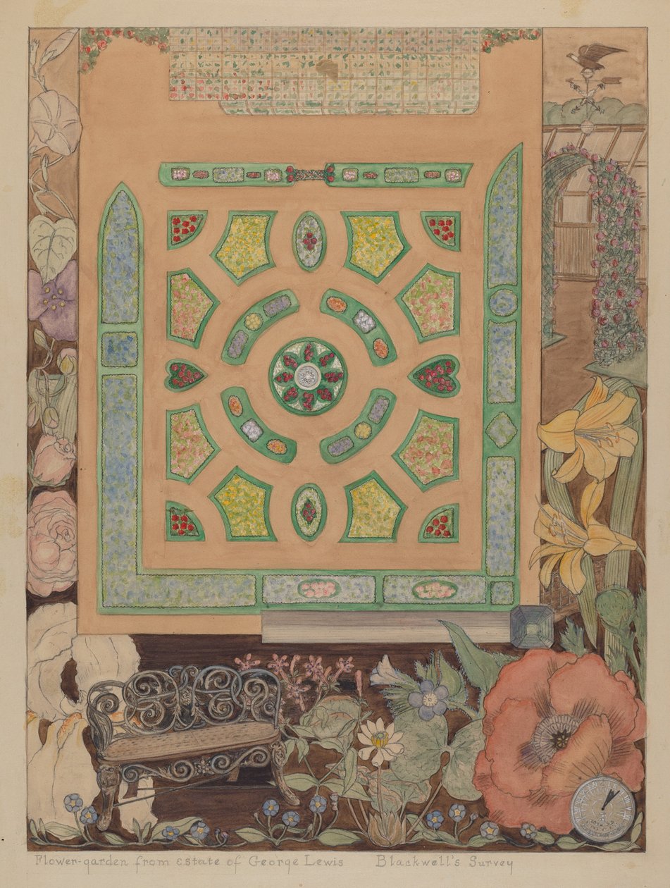Blomsterhage - Lewis Estate, ca. 1936. av Virginia Richards