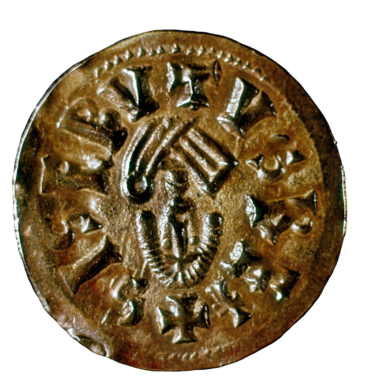 Tremis (eller unse) av kong Sisenand, støpt i Caesaraugusta (Zaragoza), Spania, 7. århundre (mynt) av Visigothic
