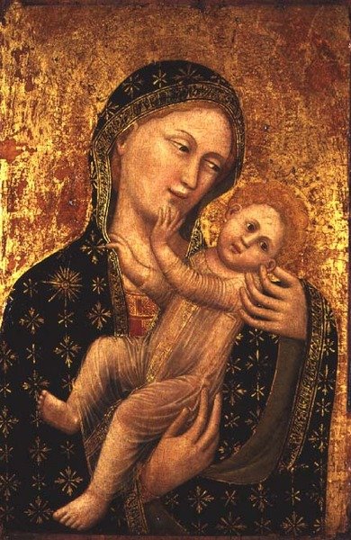 Madonna og barn (panel) av Vitale da Bologna