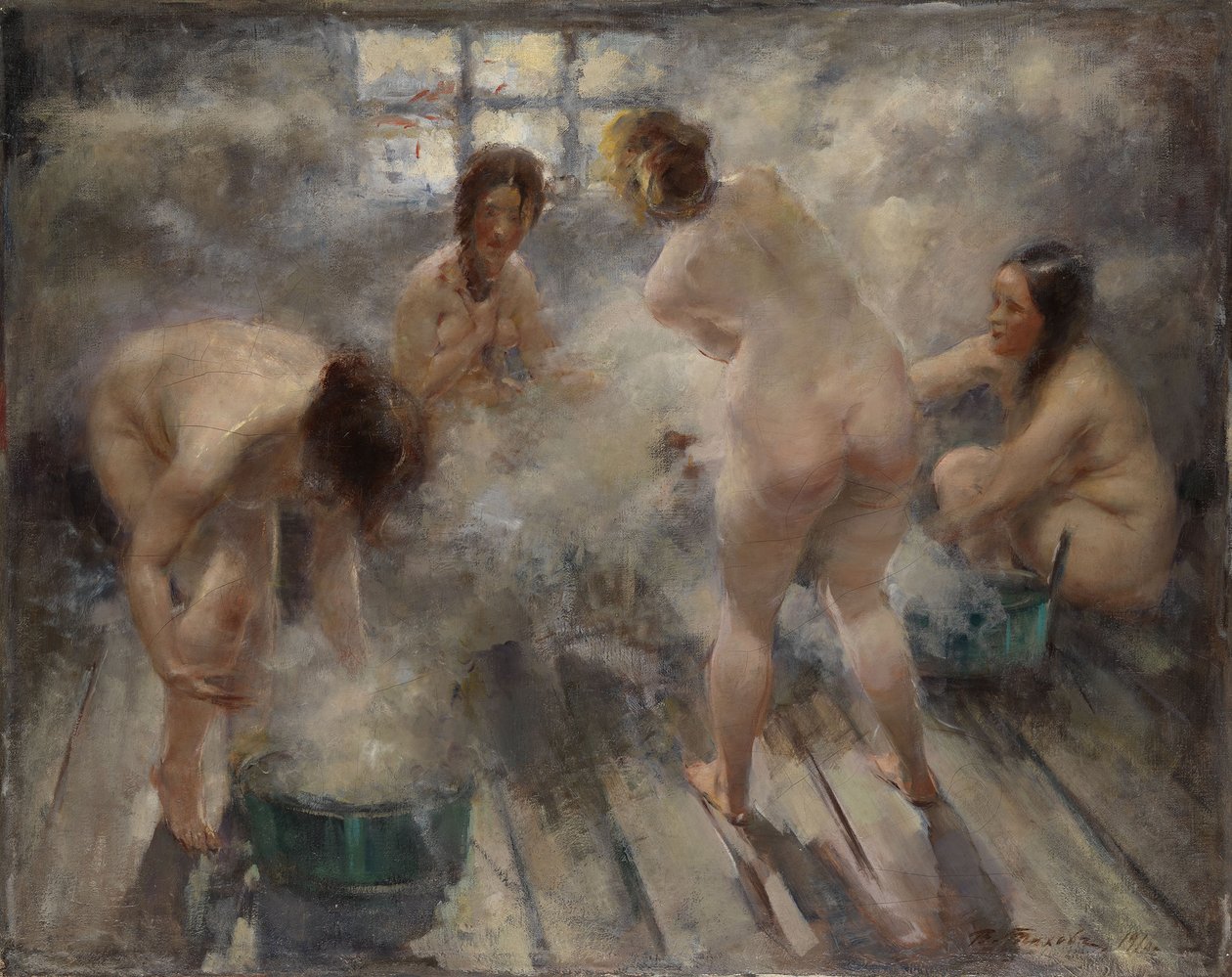 I en russisk Banya, 1916 av Vitali Gavrilovich Tikhov