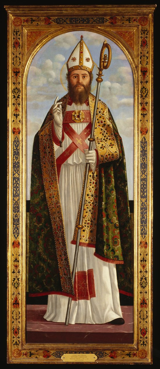En biskop hellig velsignelse av Vittore Carpaccio