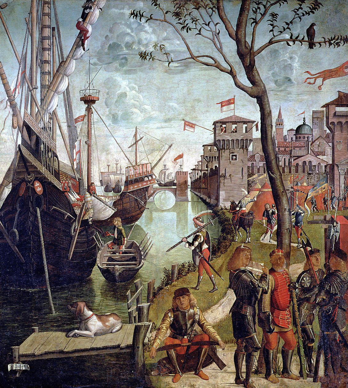 Ankomst av St. Ursula under beleiringen av Köln, fra St. Ursula-syklusen, 1498 av Vittore Carpaccio