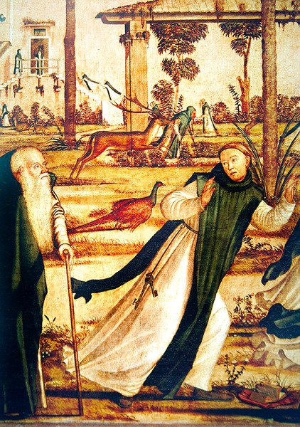 Detalj av St. Jerome som temmer løven, ca. 1501-09 av Vittore Carpaccio