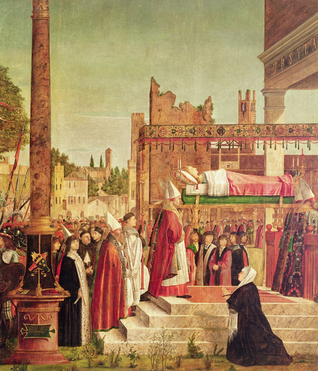 Detalj av pilegrimenes martyrium og begravelsen til St. Ursula, fra St. Ursula-syklusen, 1490-94 (detalj av 329461) av Vittore Carpaccio
