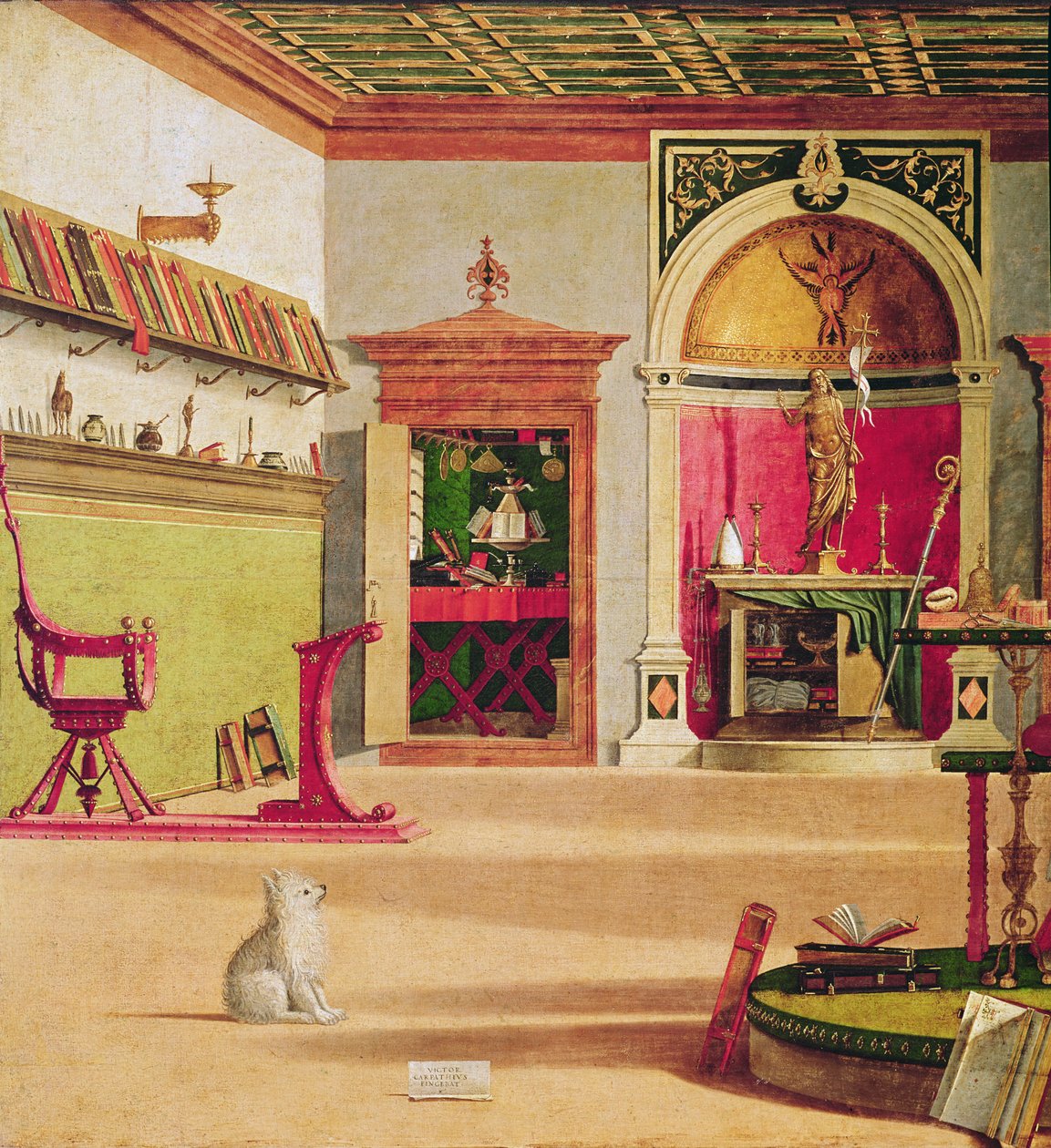 Detalj av visjonen til St. Augustine, ca. 1502-08 (detalj av 932) av Vittore Carpaccio