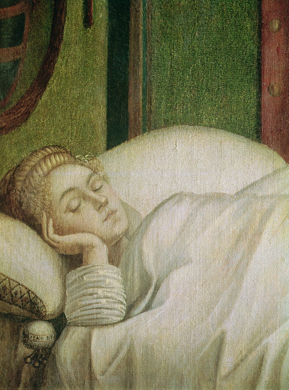 Dream of St. Ursula, 1495 (tempera på lerret) (se 686 for hele bildet) av Vittore Carpaccio