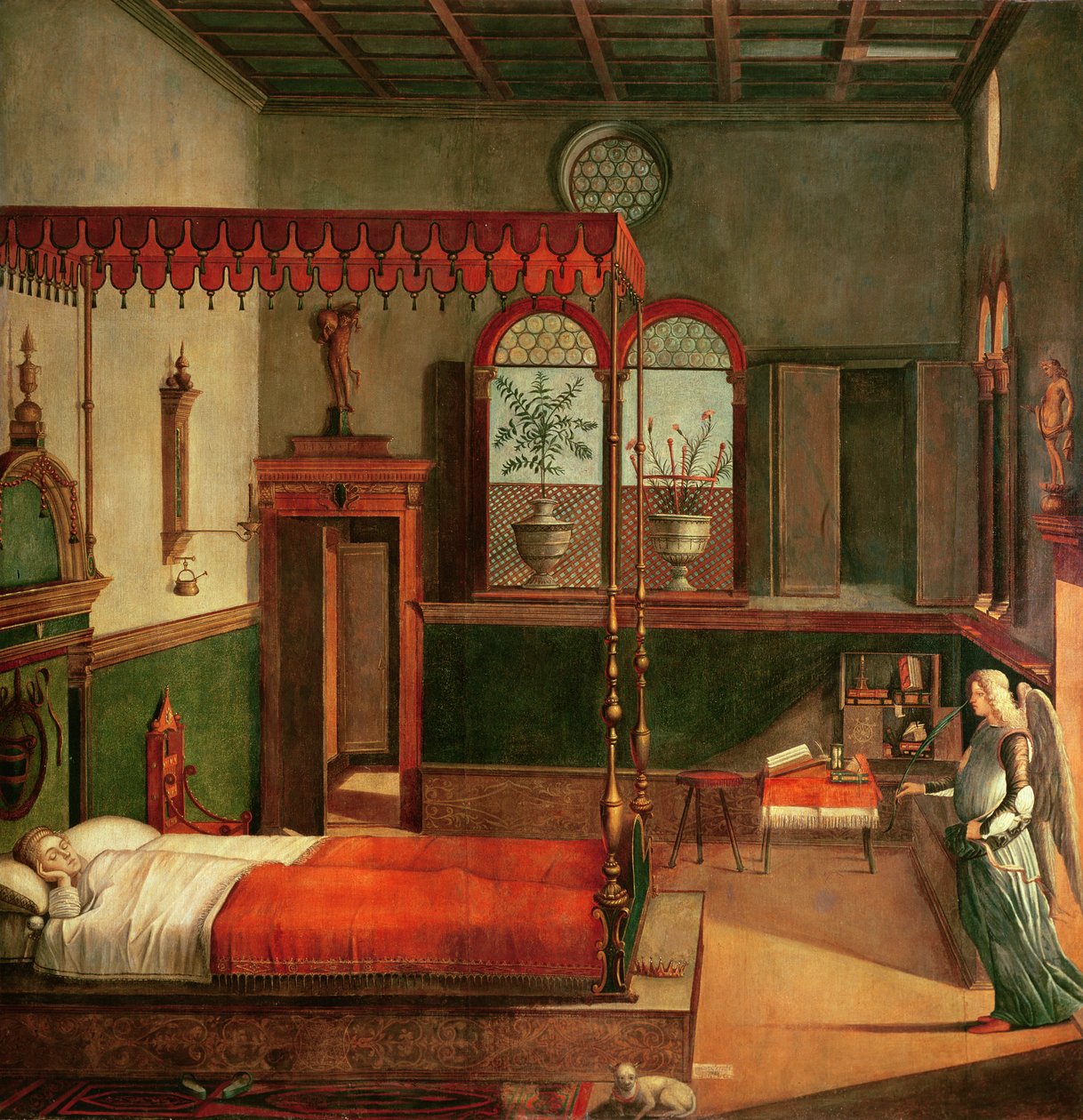 Dream of St.Ursula, 1495 (tempera på lerret) (se 156167 for detaljer) av Vittore Carpaccio